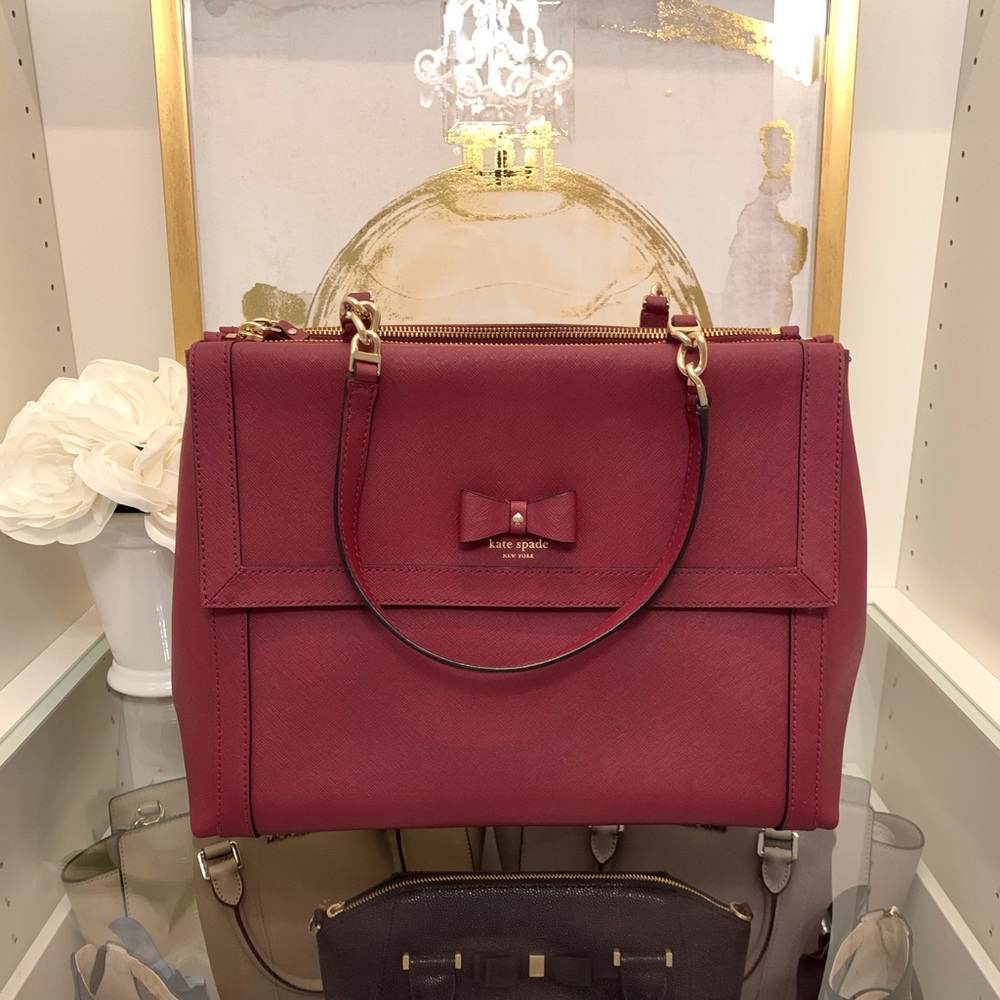 Kate Spade double zip shoulder bag with bow